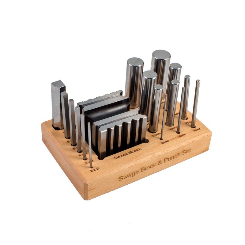SFC TOOLS Swage Block & Punch Set with Wood Stand - SFC Tools - 25-565 - Image 1